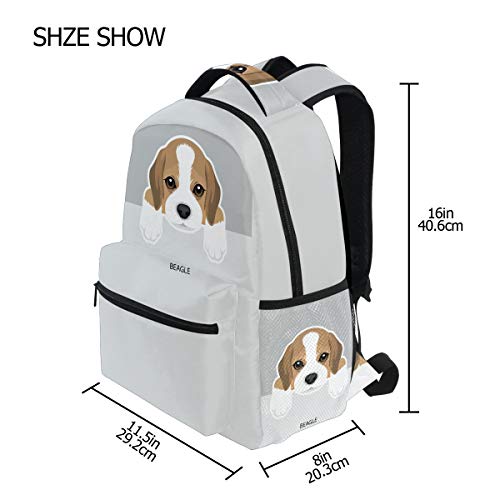 Dog pattern Backpacks for Girls Boys Kids Women Men Beagle School Book Bag Casual Travel Camping Daypack