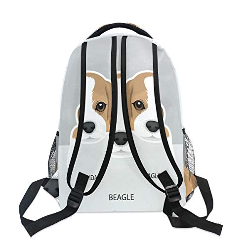 Dog pattern Backpacks for Girls Boys Kids Women Men Beagle School Book Bag Casual Travel Camping Daypack