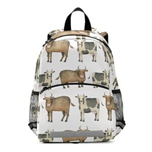 selerdon kid’s toddler backpack funny cows school bookbag for boys girls, children kindergarten bag preschool nursery travel purse bag
