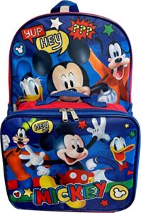 ruz mickey mouse 16″ backpack with detachable lunch box blue-red
