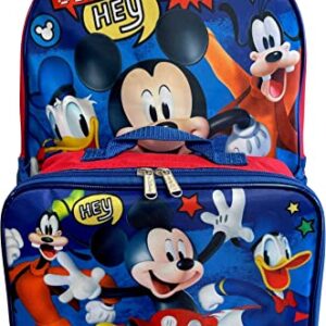 Ruz Mickey Mouse 16" Backpack With Detachable Lunch Box Blue-Red