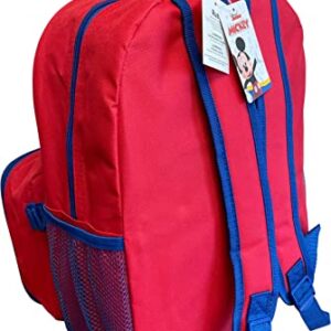 Ruz Mickey Mouse 16" Backpack With Detachable Lunch Box Blue-Red