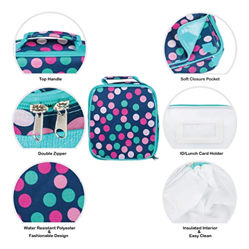 Class Collections Backpack and Lunchbox Set (Blue Polka Dot)