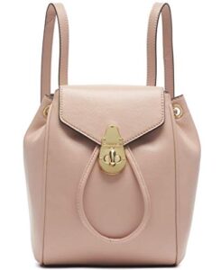 calvin klein soft lock lamb leather small convertible backpack & crossbody, pale rose