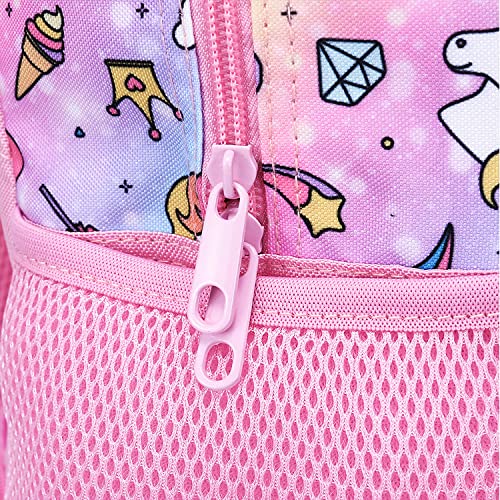NOACLEA 3pcs Girls Unicorn Sequins Backpack Set Kids School Backpack With Lunch Box Pencil Case.