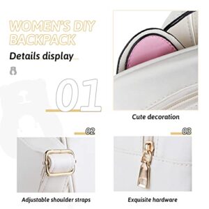 Oweisong Ita Bag Backpack Cat Anime Cosplay Casual Daypack Kawaii Candy Leathe Satchel Clear School Bag for Pins Display