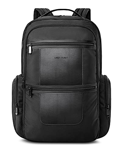 LIGHT FLIGHT Work Backpack Men, 17.3 Inch Business Smart Backpack, Water Resistant Laptop Backpack with USB Charging hole, Black