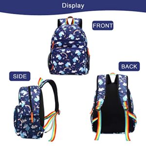 Kemy's Toddler Backpack for Girls Boys, Water Resistant Preschool Kids Backpacks, Cute Lightweight Girls Backpack（Blue Unicorn）