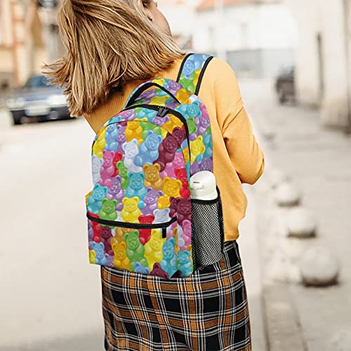 Gummy Bears Candies Oxford Cloth Laptop Backpack Casual Shoulder Bag Daypack For Travel Study Shopping