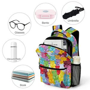 Gummy Bears Candies Oxford Cloth Laptop Backpack Casual Shoulder Bag Daypack For Travel Study Shopping