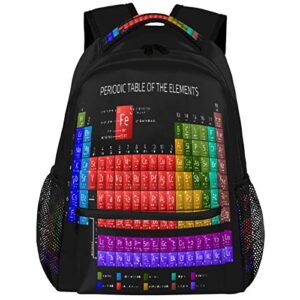 periodic table backpacks for women men, chemistry elements travel backpack laptop backpack waterproof school bookbags with multiple pocket hiking daypack casual bag