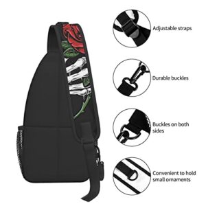 Sugar Skull Chest Bags Crossbody Sling Backpack Travel Hiking Daypack Crossbody Shoulder Bag For Women Men Teens