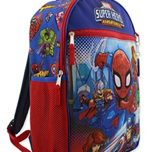 Super Hero Adventures Boys 5 piece Backpack and Snack Bag School Set (One Size, Blue/Red)