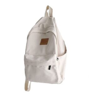 kawaii simple sporty japanese korean harajuku backpack teenage school gift for birthday christmas (white)