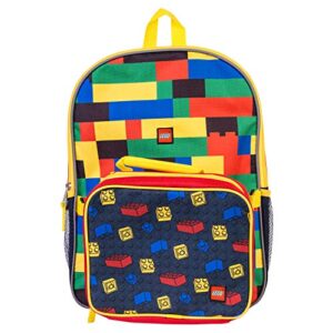 LEGO Classic Backpack Combo Set - Lego Boys 2 Piece Backpack Set - Back to School Allover Knapsack Set - Backpack & Lunch Kit (Multicolored)