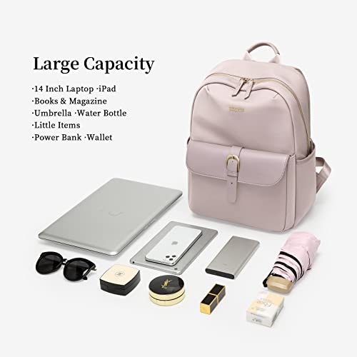 GOLF SUPAGS Laptop Backpack for Women Computer Bag Fits 14 Inch Notebook Work Travel Business College Backpacks, Gift for Girls Women (Soft Pink)