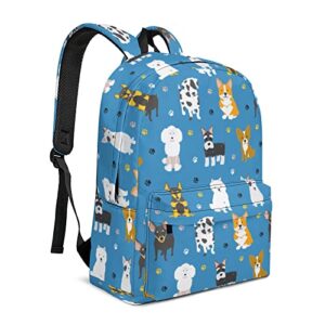 ewobicrt cartoon dog backpack 16.7 inch large cute laptop bag casual daypack bookbag for work travel camping