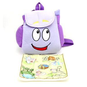 COVBHJK Dora backpack explorer backpack preschool small backpack cute girl kindergarten gift 11 inch purple