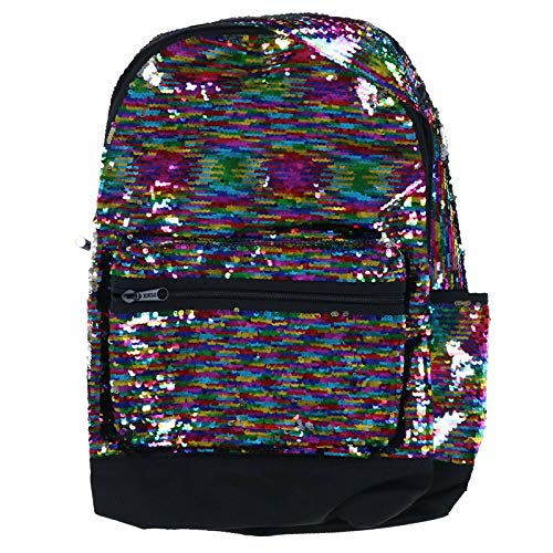 Victoria’s Secret Pink Backpack Rainbow Sequin Sequins Large Campus Style