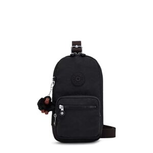 kipling women’s blake backpack, adjustable, removable crossbody strap, nylon travel organizer, black tonal, 6.38”l x 11.5”h x 3”d