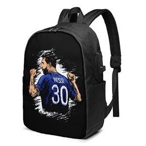 luja dling paris psg #30 messi 2021 adult youth backpacks student bag laptop bag bookbag usb backpack 17 inch for daily