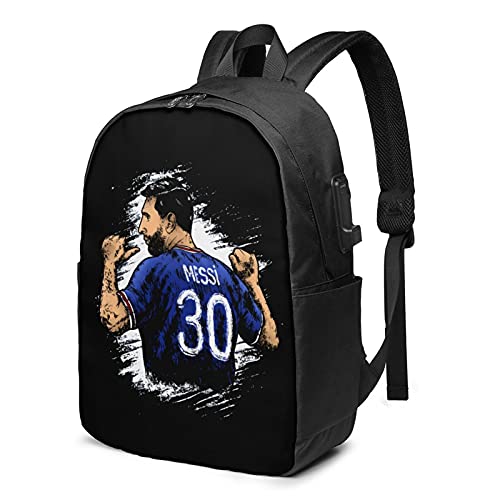 LUJA DLING Paris Psg #30 Messi 2021 Adult Youth Backpacks Student Bag Laptop Bag Bookbag Usb Backpack 17 Inch For Daily