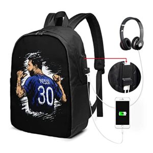 LUJA DLING Paris Psg #30 Messi 2021 Adult Youth Backpacks Student Bag Laptop Bag Bookbag Usb Backpack 17 Inch For Daily