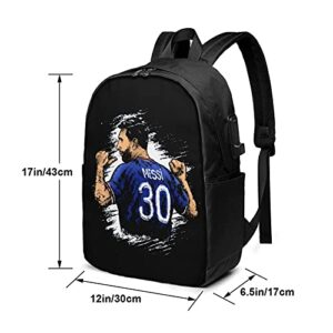 LUJA DLING Paris Psg #30 Messi 2021 Adult Youth Backpacks Student Bag Laptop Bag Bookbag Usb Backpack 17 Inch For Daily