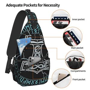 Crossbody Sling Backpack Vikings Norse Mythology Men Women Hiking Chest Shoulder Bag