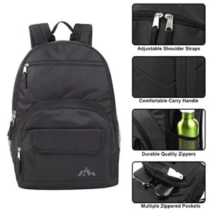 Multi Pocket School Backpacks for Boys, Colorful School and Travel Backpacks with Padded Straps, Side Pockets (Black)