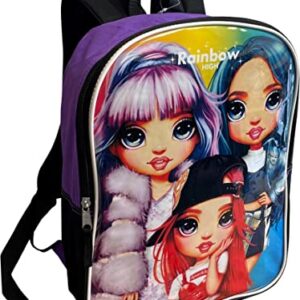 Rainbow High 15" School Backpack (Black-Purple)