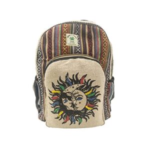 fwosi hemp backpack – cute backpack for women & men, handmade school backpack shoulder bag – durable lightweight travel bag, bookbags