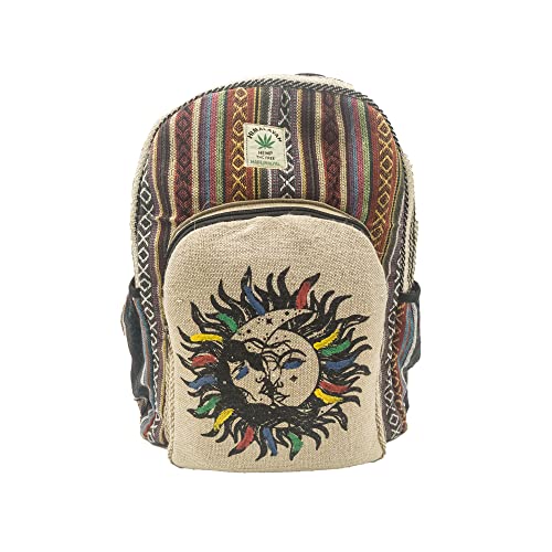 Fwosi Hemp Backpack - Cute Backpack For Women & Men, Handmade School Backpack Shoulder Bag - Durable Lightweight Travel Bag, Bookbags