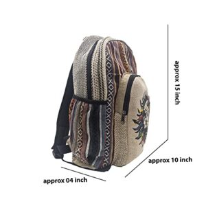 Fwosi Hemp Backpack - Cute Backpack For Women & Men, Handmade School Backpack Shoulder Bag - Durable Lightweight Travel Bag, Bookbags