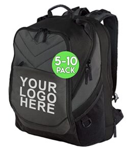personalized custom business computer backpack – add your logo (17″ laptops) 5 or 10 pack