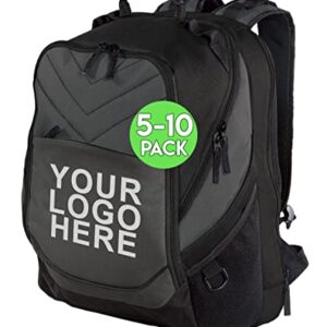 Personalized Custom Business Computer Backpack - Add Your Logo (17" Laptops) 5 or 10 Pack