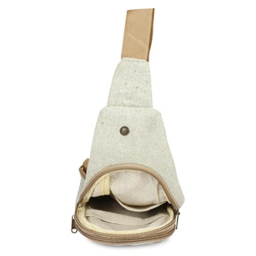 LONGING TO BUY Hemp Sling Backpack- Hemp Cross body Bag- Hemp Shoulder Backpack Adjustable Strap for Men & Women (Green)