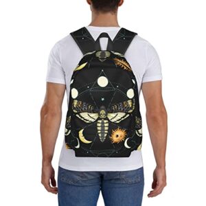 Besbapes Death Head Hawk Moth Moon And Sun Lightweight Casual Laptop Backpack For Men and Women School Bookbag for College One Size