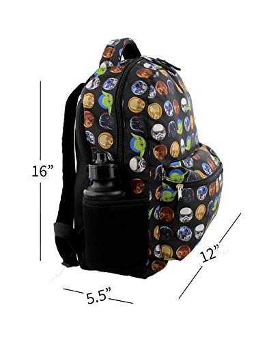 Star Wars Boy's Girl's Adult's 16 Inch School Backpack (One Size, Black)