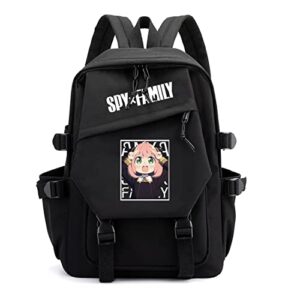 anya forger backpack cosplay anya forger school bag shoulder bag travel bag for adults(black，a)