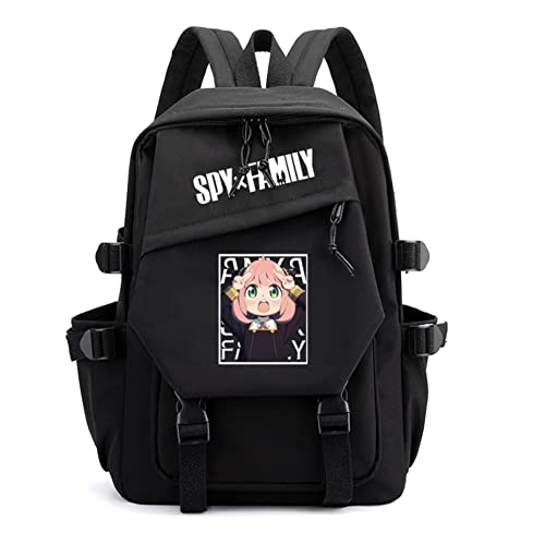 Anya Forger Backpack Cosplay Anya Forger School Bag Shoulder Bag Travel Bag for Adults(Black，A)