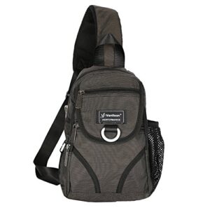 vanlison crossbody sling bag backpack chest shoulder bag unisex black fits ipad