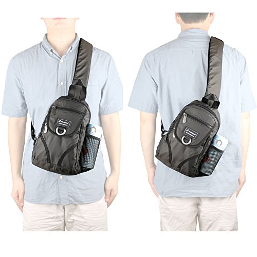 Vanlison Crossbody Sling Bag Backpack Chest Shoulder Bag Unisex Black Fits iPad