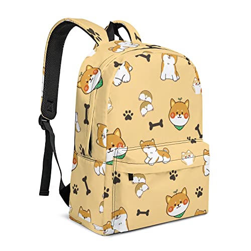 Dog Fashion Backpack Casual 17 Inch Bookbag,Cute Lightweight Daypack Laptop Backpack for Teen/Boys/Girls