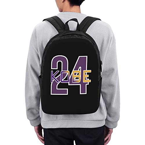 Mamba 24 Ko-Be Basketball Men'S Woman Backpack Laptop Backpack Usb Charging Port Black One Size