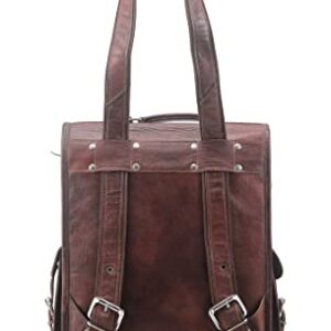 Handmade World Brown Vintage Leather Backpack Laptop Messenger Bag Rucksack Sling for Men Women (11" x 15")