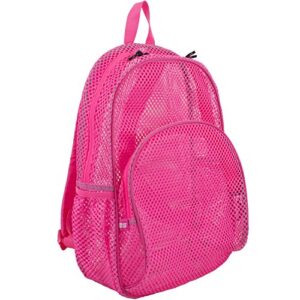eastsport mesh backpack with adjustable padded shoulder straps (pink)