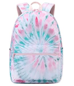 abshoo cute lightweight tie dye backpacks for teen girls elementary middle high school bookbag (a tie dye )