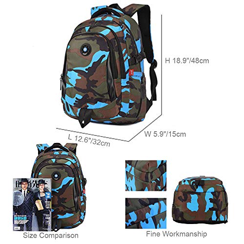 MATMO Camo Backpack for Boys, Camo Backpacks Kids Boys Backpack Updated Zipper