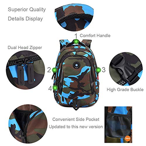 MATMO Camo Backpack for Boys, Camo Backpacks Kids Boys Backpack Updated Zipper